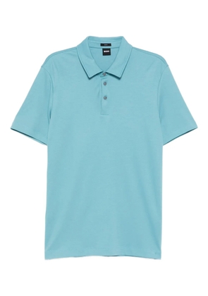 BOSS logo-printed polo shirt - Blue