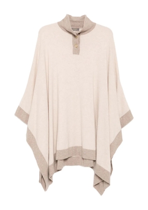 N.Peal contrast-border cape - Neutrals