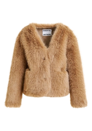 Essentiel Antwerp faux-fur button jacket - Brown