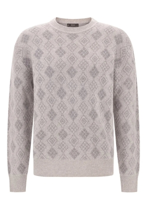 Boggi Milano jacquard crew-neck sweater - Grey