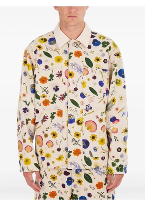 Nahmias floral-print pocketed shirt jacket - Neutrals
