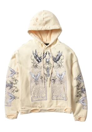 Who Decides War distressed graphic hoodie - Neutrals