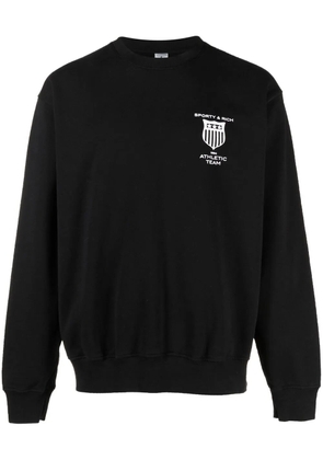 Sporty & Rich logo-print crew-neck sweatshirt - Black