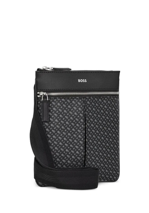 BOSS Zair logo-pattern messenger bag - Black