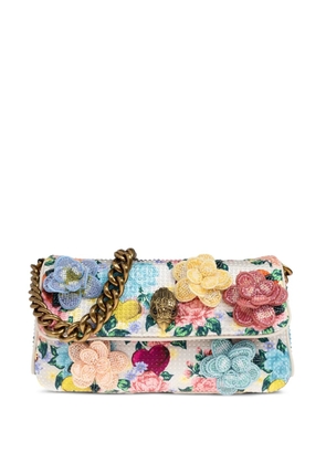 Kurt Geiger London small Kensington floral-appliqué shoulder bag - White