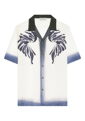 DRIES VAN NOTEN wing-embroidery short-sleeve shirt - White