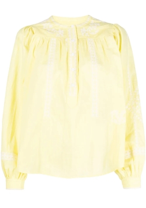 Zadig&Voltaire embroidered-detail peasant blouse - Yellow