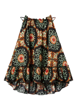 La DoubleJ Granita ruffled printed top - Black