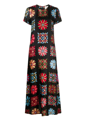 La DoubleJ printed silk maxi dress - Black