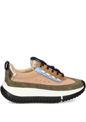 4CCCCEES panelled-design leather sneakers - Brown