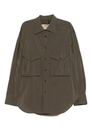 Ziggy Chen curved-hem shirt - Green