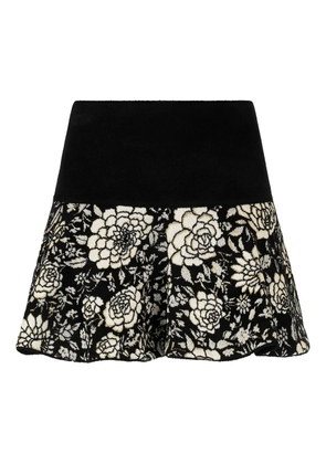 Roberto Cavalli jacquard floral mini skirt - Black