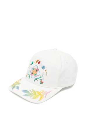 Casablanca Laurel embroidered cap - White