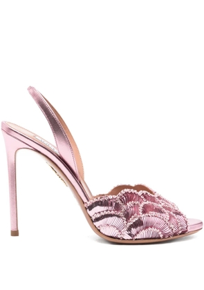 Aquazzura 100mm embroidered sandals - Pink