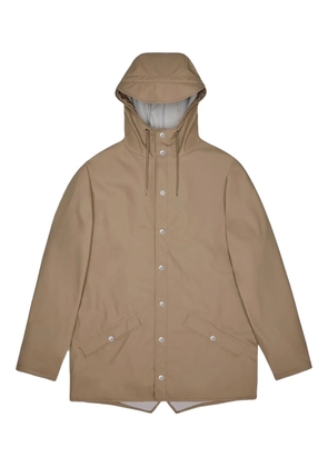 Rains button-fastening hooded jacket - Neutrals