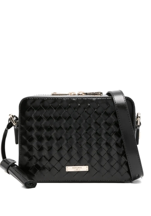Aspinal Of London Camera woven mini crossbody bag - Black