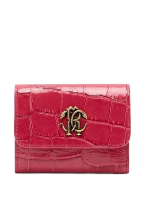 Roberto Cavalli crocodile-effect wallet - Red