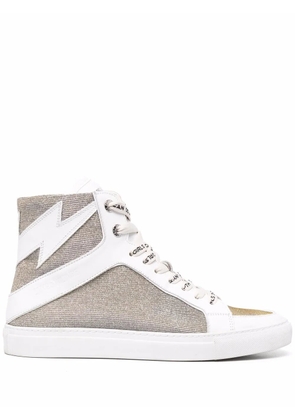Zadig&Voltaire flash-detail glitter sneakers - White
