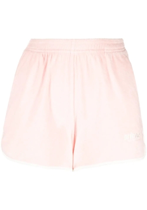 Sporty & Rich logo-embroidered cotton shorts - Pink