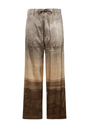 Pierre-Louis Mascia landscape-print drawstring-waist trousers - Brown