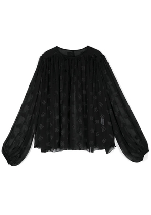 Dolce & Gabbana monogram-dévore blouse - Black