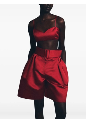 Rosie Assoulin duchess satin crop top - Red