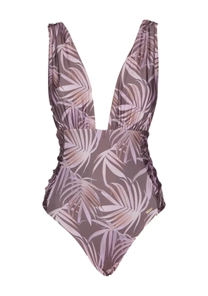Caha Capo Dubai palm-print swimsuit - Brown
