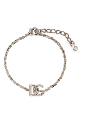 Dolce & Gabbana logo-plaque chain-link bracelet - Silver