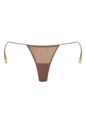 Maison Close beaded-detail thong - Brown