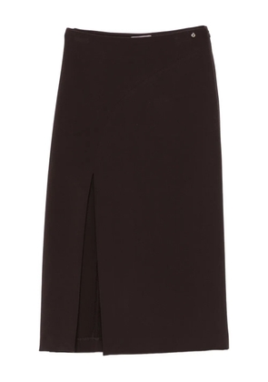 Ottod'Ame slit-detail midi skirt - Brown