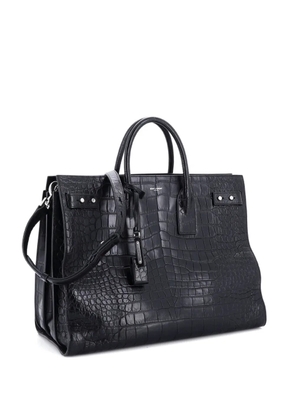Saint Laurent Pre-Owned Sac de Jour Souple Bag Crocodile Embossed Leather Large tote bag - Black