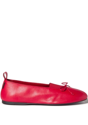 Miu Miu Élan bow-detail leather ballerina flats - Red