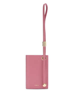 Furla Laura leather strap card holder - Pink