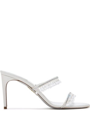 René Caovilla Chandelier crystal-embellished sandals - White