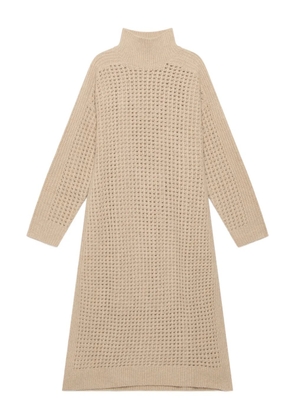 MALIPARMI high-neck knitted midi dress - Neutrals