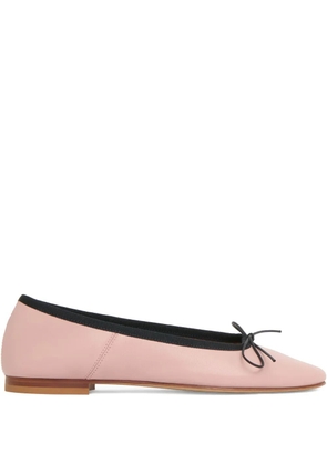 Mansur Gavriel Dance bow-detail lambskin ballet flats - Pink