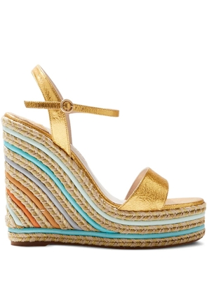 Sophia Webster raffia wedge sandals - Gold