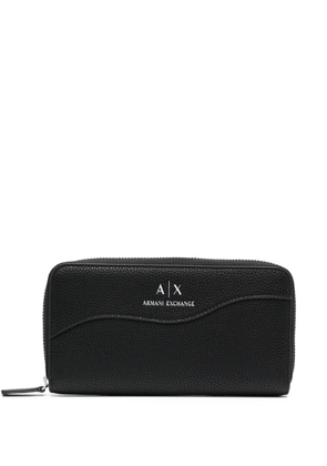 Armani Exchange logo-print zip-fastening wallet - Black