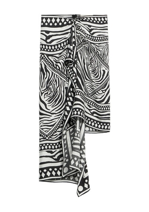 Blumarine asymmetrical foulard-print skirt - White