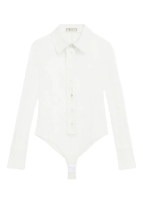 Blumarine lace-panelled shirt - White