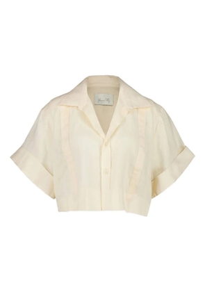 Johanna Ortiz pleated-panel short-sleeve shirt - Neutrals