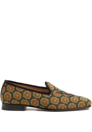 Valentino Garavani floral-patterned slip-on loafers - Green