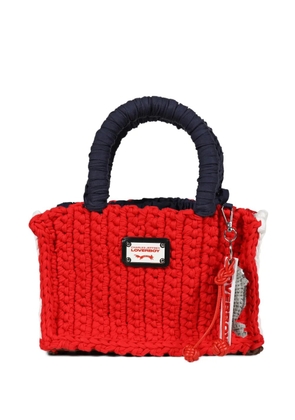 Charles Jeffrey Loverboy crocheted top handle tote bag - Red