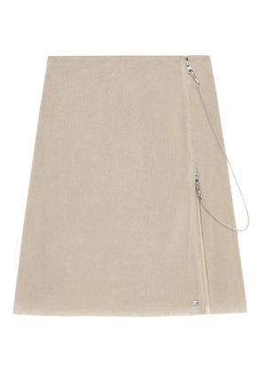 Courrèges asymmetrical zip-front skirt - Neutrals
