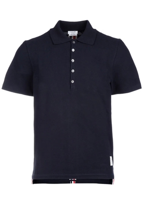 Thom Browne Center-Back Stripe Piqué Polo - Blue