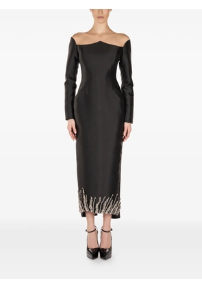 ARAFTU off-shoulder embellished midi dress - Black