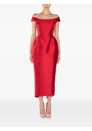 ARAFTU off-shoulder midi dress - Red