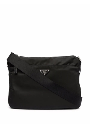 Prada triangle logo shoulder bag - Black