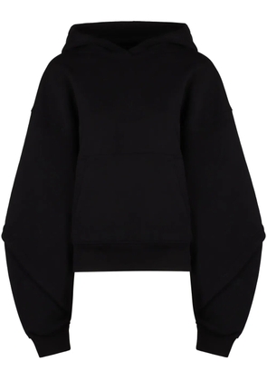 Mugler balloon sleeves drawstring hoodie - Black