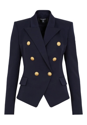 Balmain double-breasted wool jacket - Blue